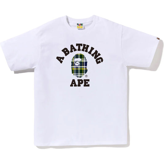 Bape Check College Tee White/Green L