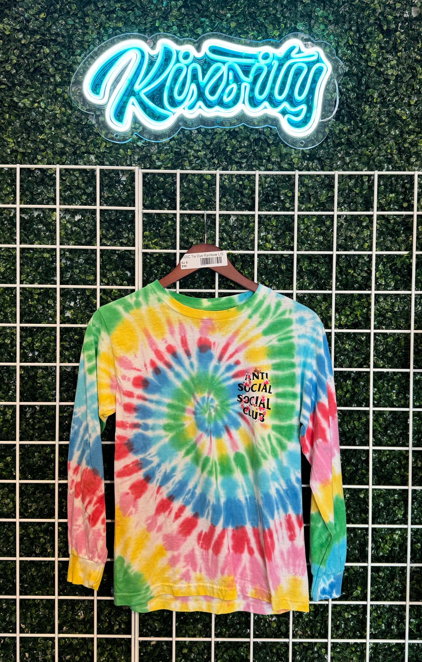 ASSC Long Sleeve Tee Tie Dye Rainbow M