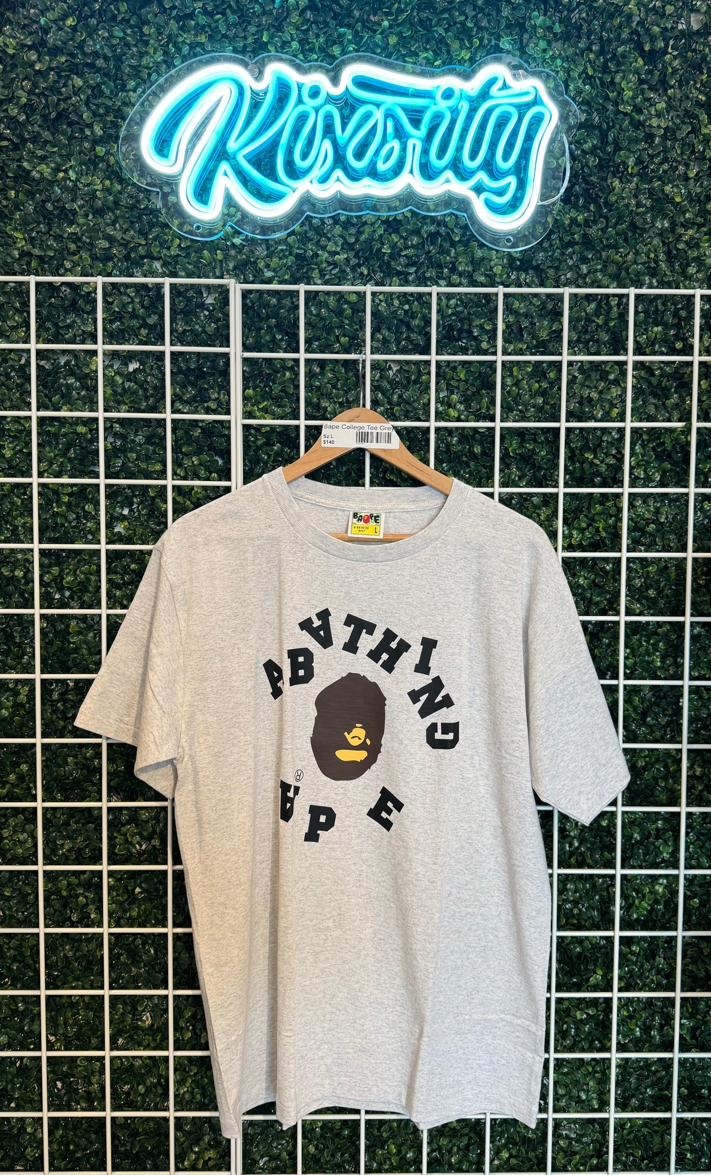 Bape College Tee Grey L