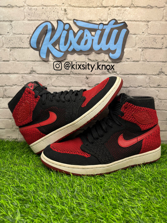 Jordan 1 High Flyknit Bred PO (No Box) 8.5