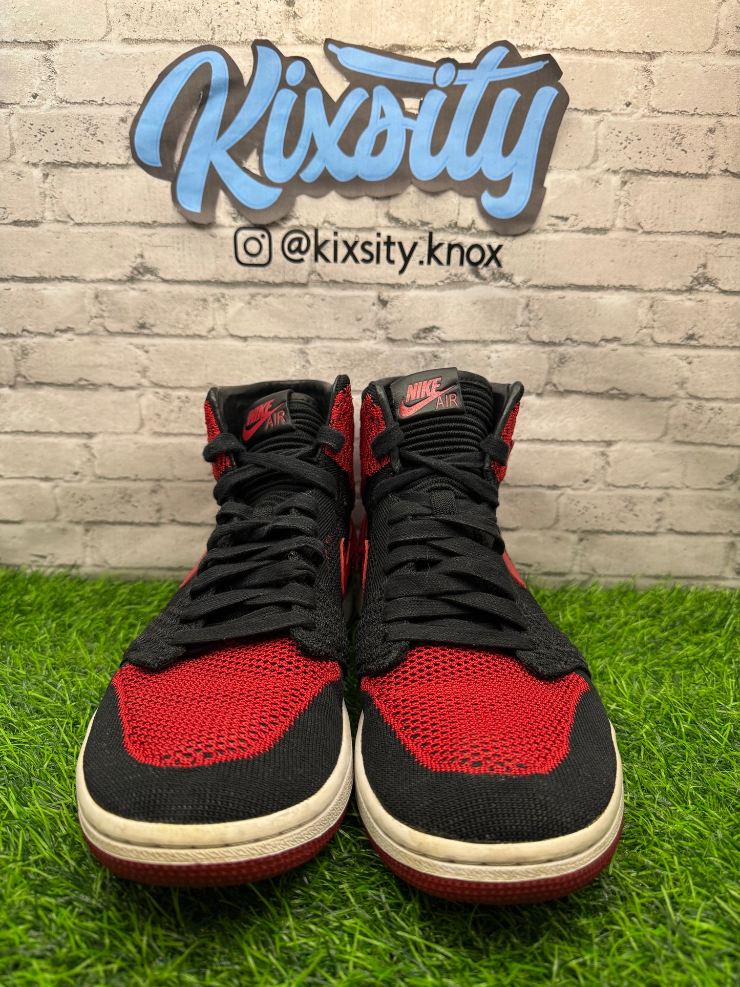 Jordan 1 High Flyknit Bred PO (No Box) 8.5
