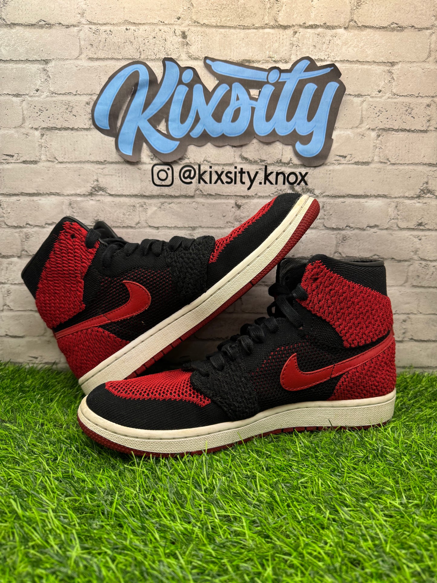 Jordan 1 High Flyknit Bred PO (No Box) 8.5