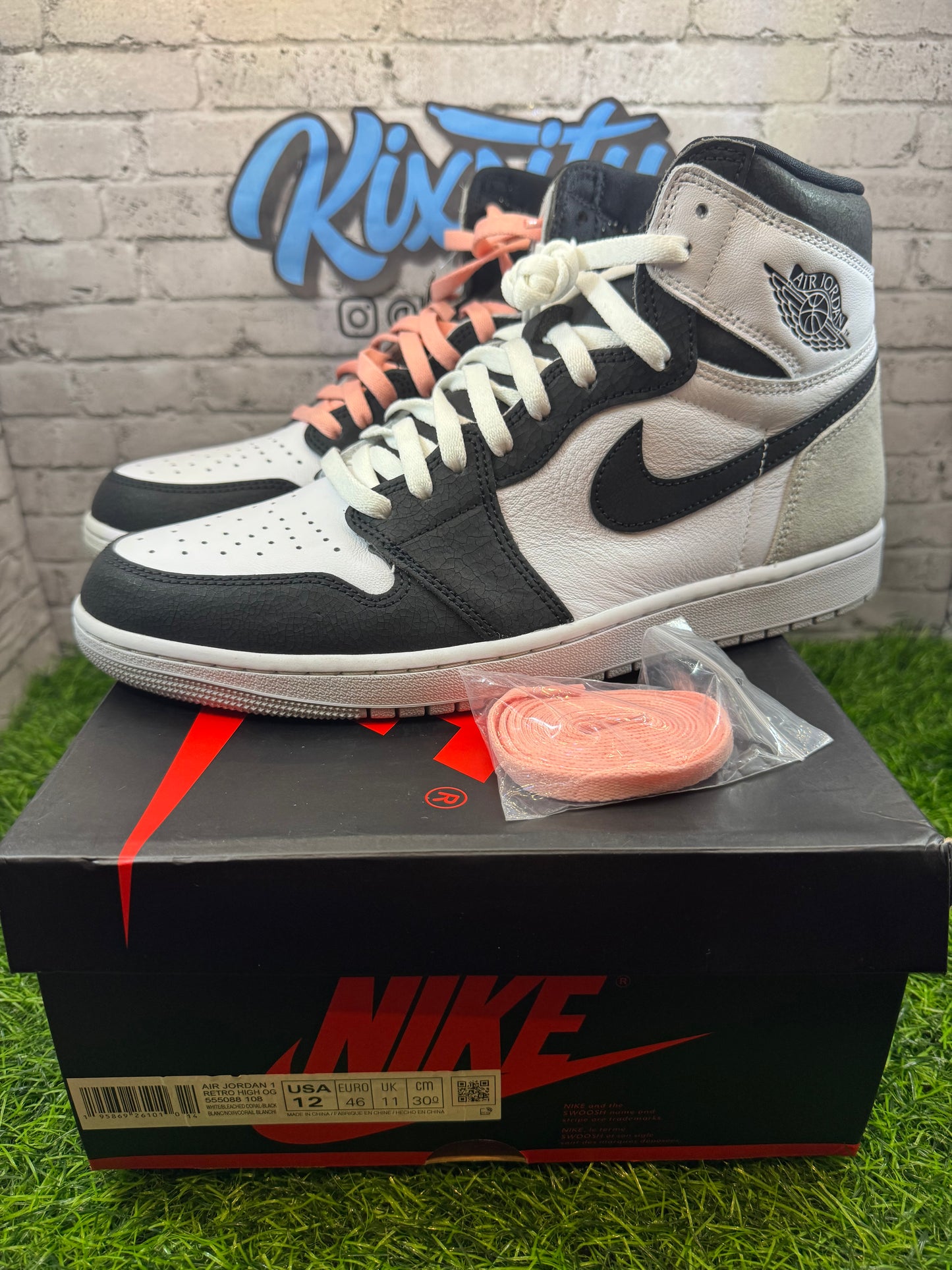 Jordan 1 High White Bleached Coral PO 12