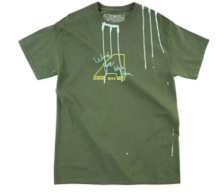 Travis Scott Europe Exclusive Tee Washed Green XXL