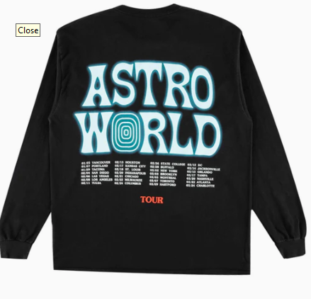 Travis Scott Astro World Horse Tee L/S M