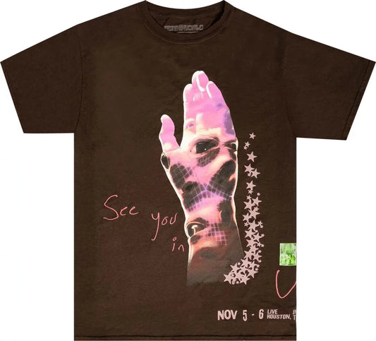 Travis Scott All Seeing Hands Tee Brown XL