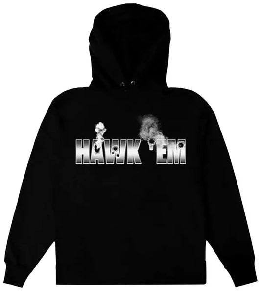 Vlone x Pop Smoke Hawk'em Hoodie Black L