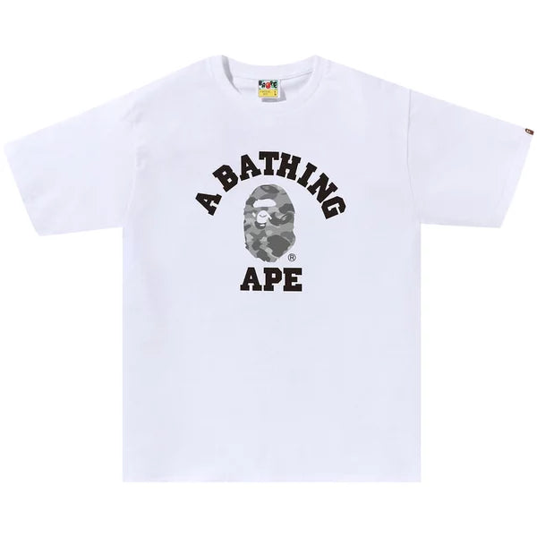 Bape Honeycomb Camo College Tee White/Grey XL