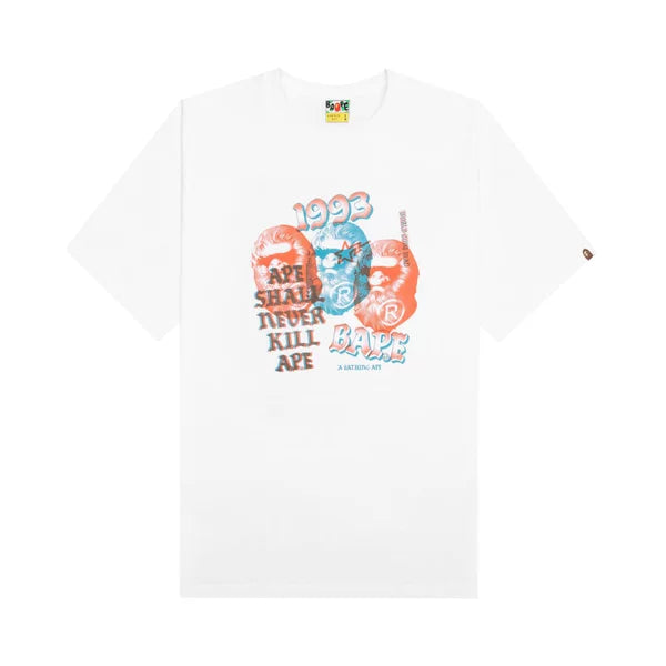 Bape Pigment Three Ape Head Tee White XXL