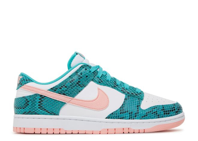 Dunk Low Snakeskin Washed Teal Coral 12