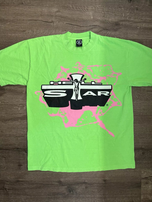 Hell Star Jesus Tee Green L