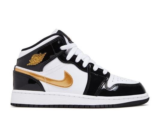 Jordan 1 Mid Patent Gold (Rep Box) GS 6Y