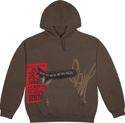 Travis Scott Grin Hoodie Brown XL