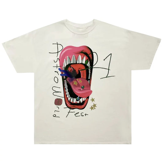 Travis Scott Mouth Tee White M